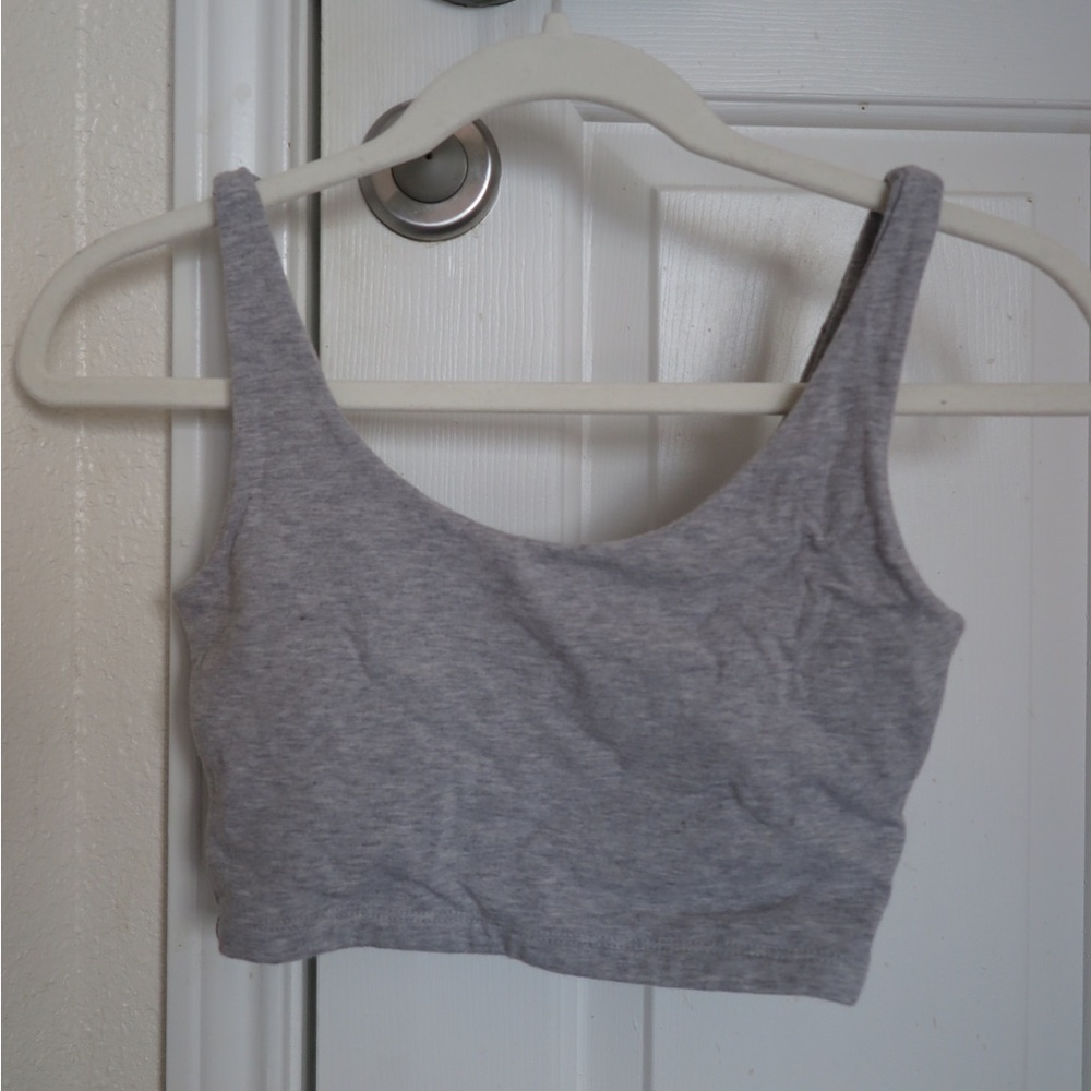 Gray Cropped Tank Top
